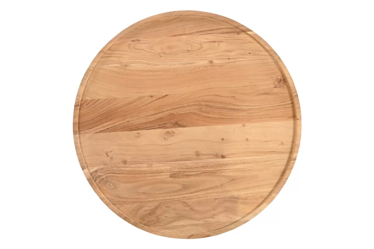 Miliboo Mesas De Salón-Mesa de centro redonda de madera maciza 80 cm de diámetro MATERA
