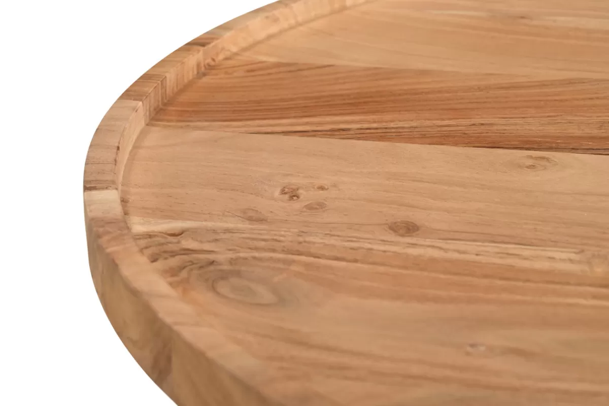 Miliboo Mesas De Salón-Mesa de centro redonda de madera maciza 80 cm de diámetro MATERA