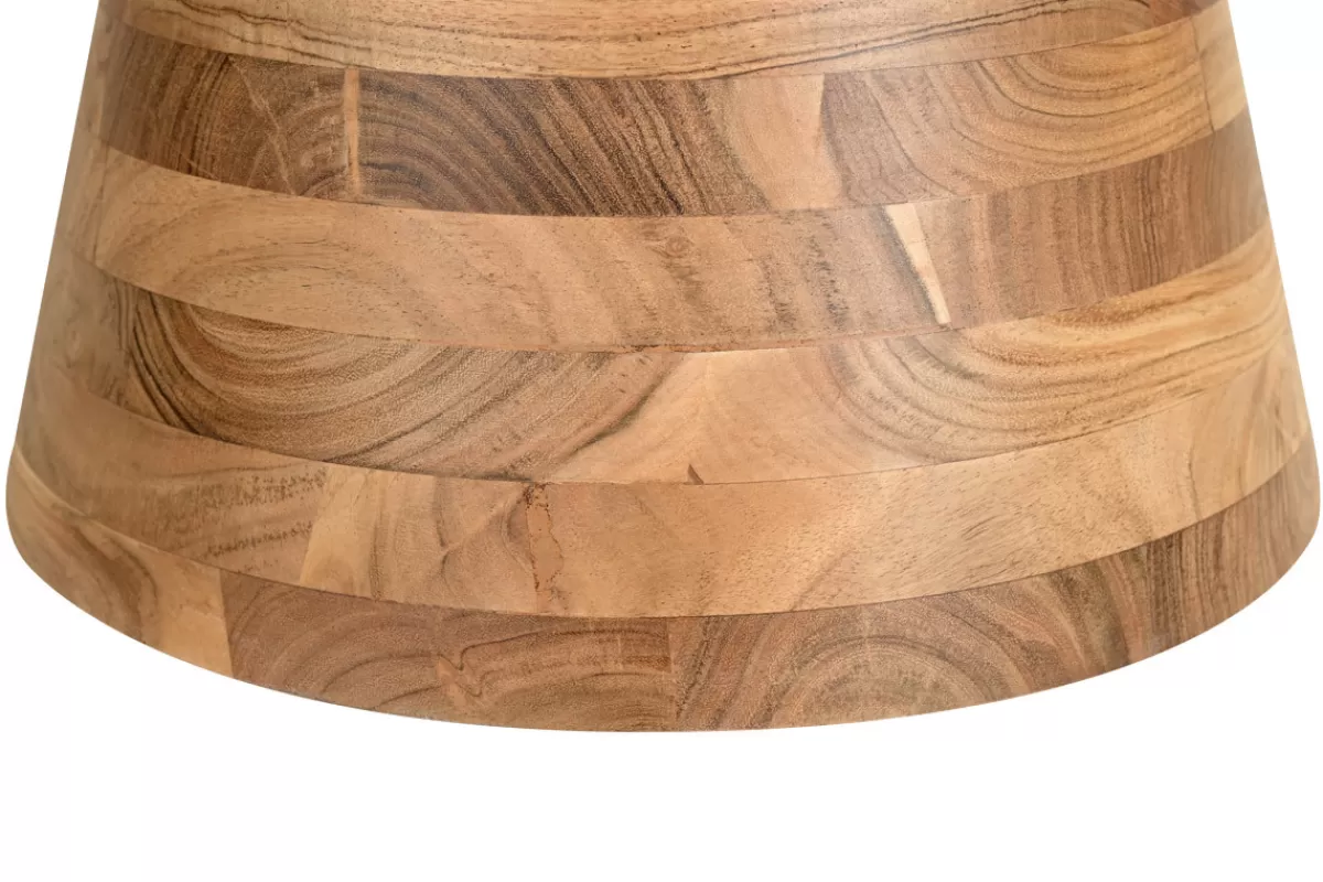Miliboo Mesas De Salón-Mesa de centro redonda de madera maciza 80 cm de diámetro MATERA