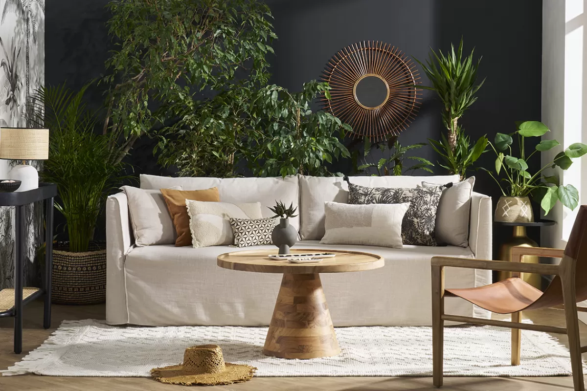 Miliboo Mesas De Salón-Mesa de centro redonda de madera maciza 80 cm de diámetro MATERA