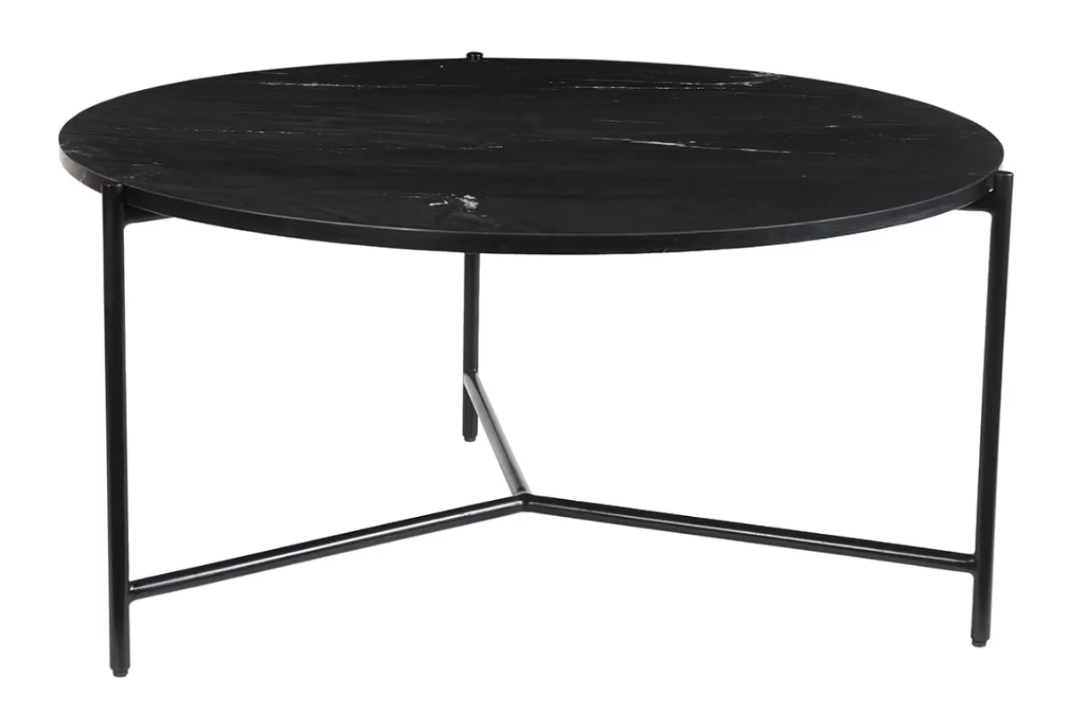 Miliboo Mesas De Salón-Mesa de centro redonda de mármol negro 90 cm diám. BUMCELLO