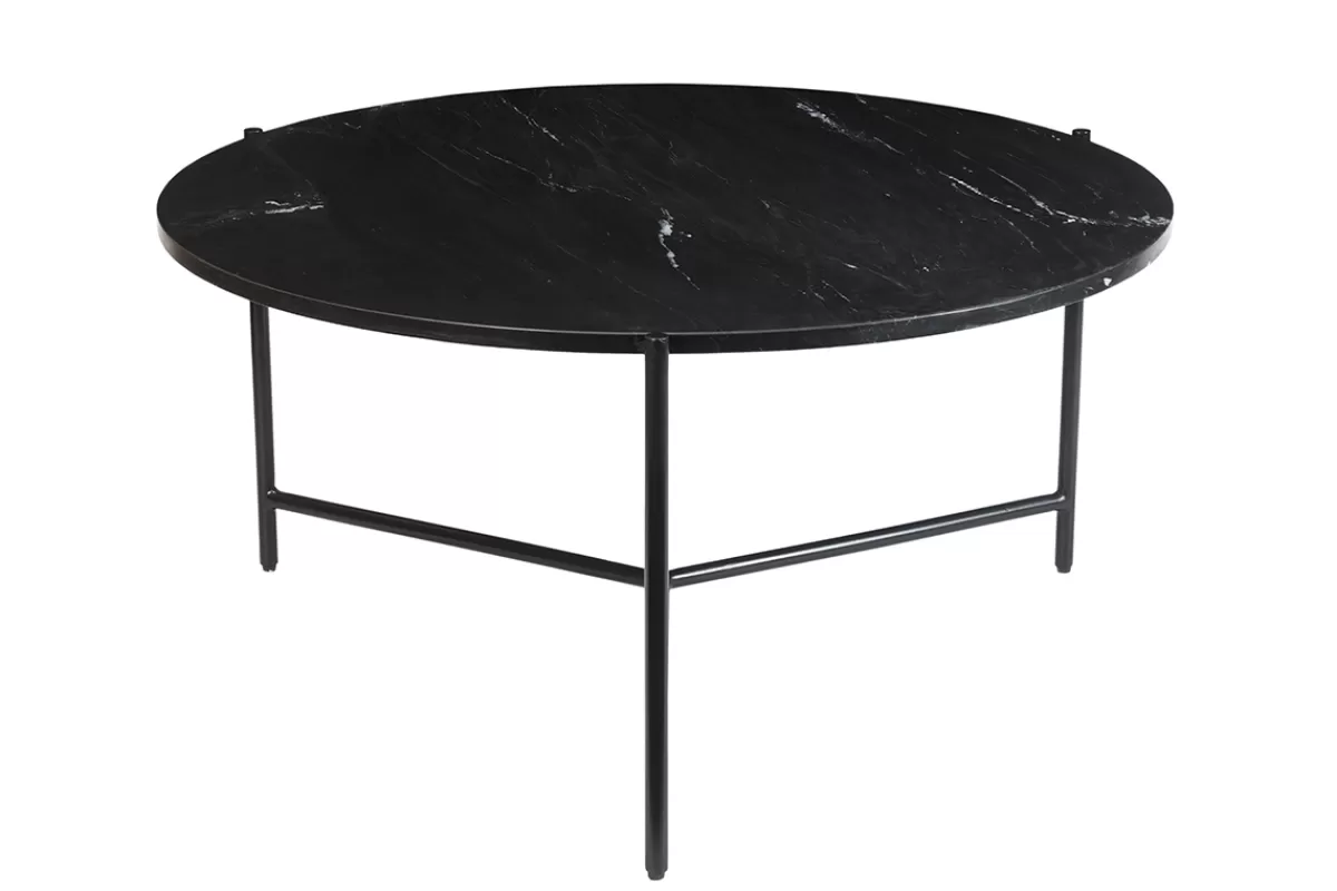 Miliboo Mesas De Salón-Mesa de centro redonda de mármol negro 90 cm diám. BUMCELLO