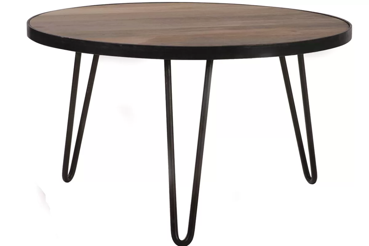Miliboo Mesas De Salón-Mesa de centro redonda diseño industrial 80x45 cm ATELIER