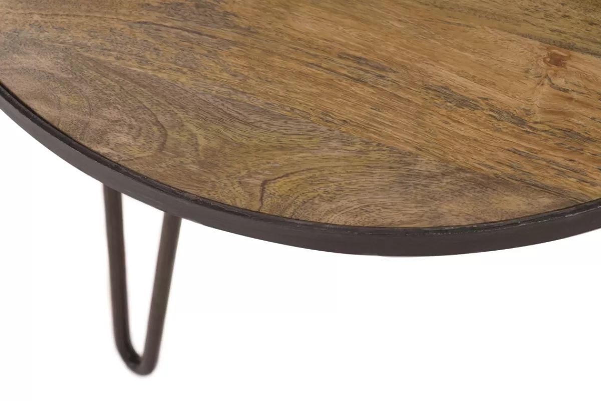 Miliboo Mesas De Salón-Mesa de centro redonda diseño industrial 80x45 cm ATELIER