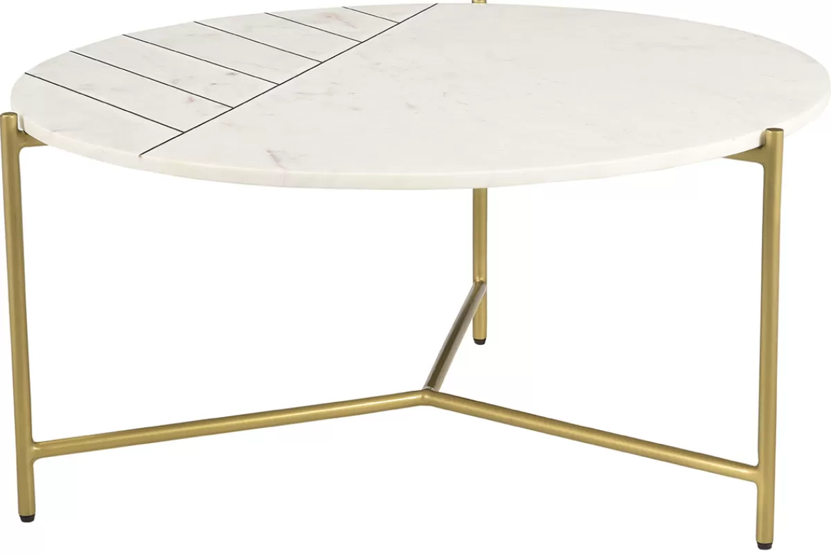 Miliboo Mesas De Salón-Mesa de centro redonda en mármol blanco SILLON