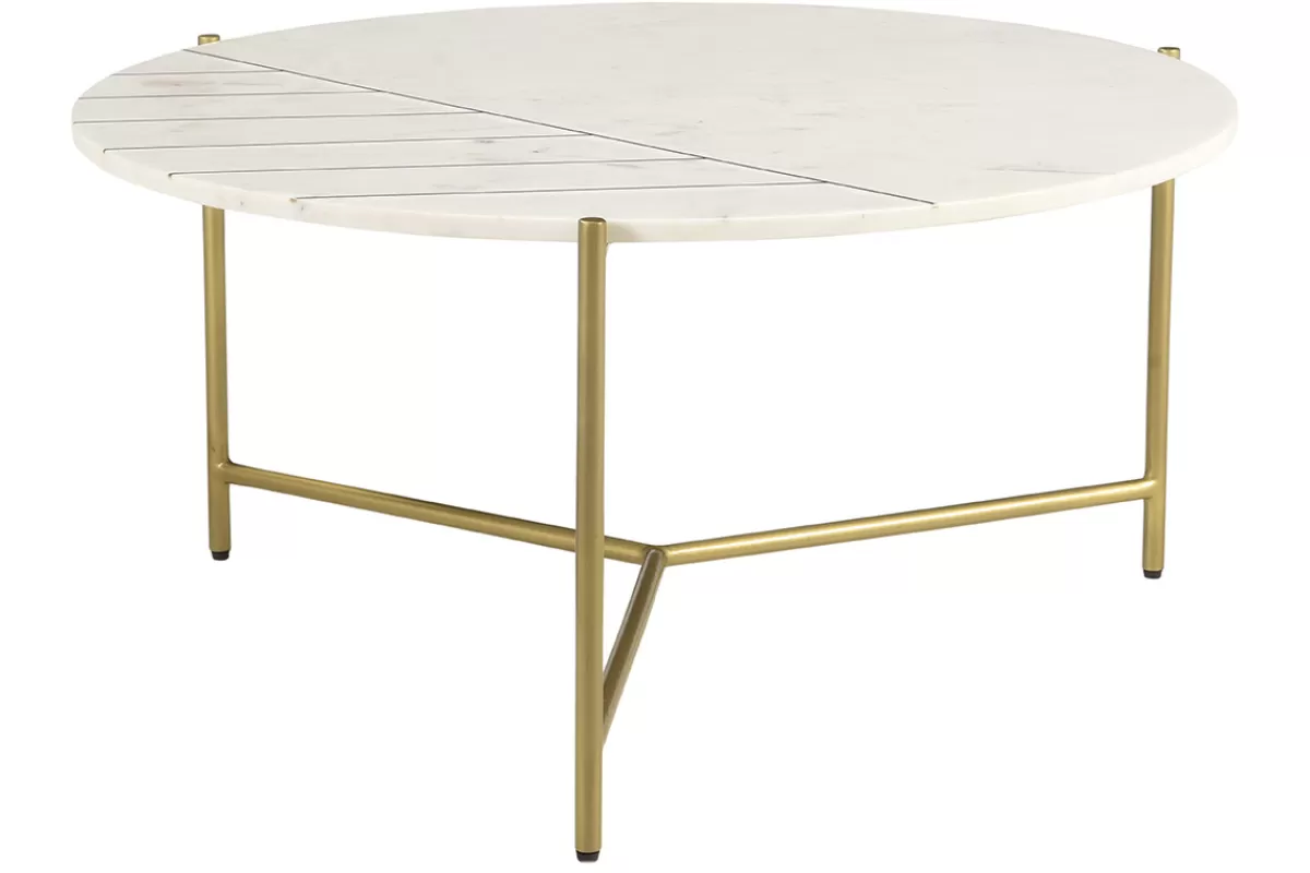 Miliboo Mesas De Salón-Mesa de centro redonda en mármol blanco SILLON