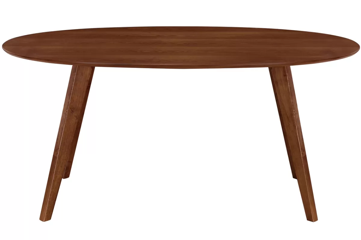 Miliboo Mesa De Comedor Fija-Mesa de comedor diseño escandinavo oval nogal L160 MARIK
