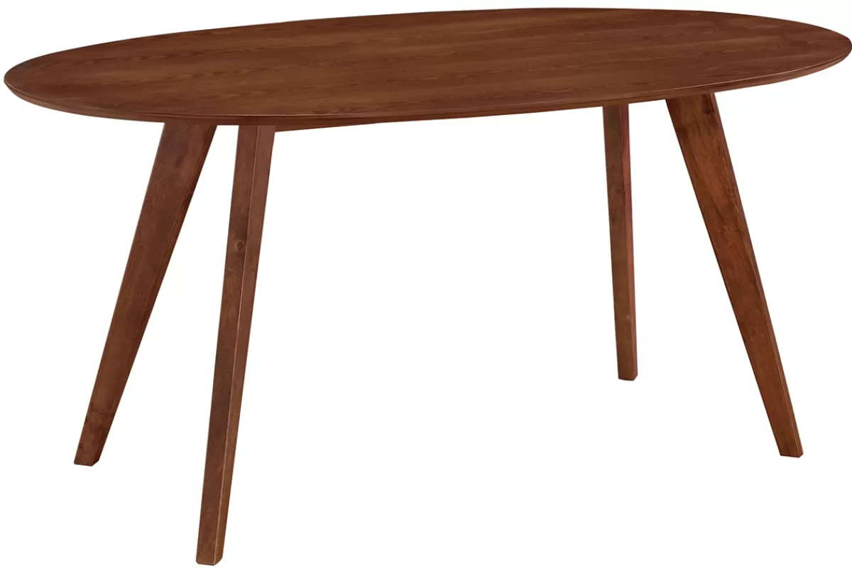 Miliboo Mesa De Comedor Fija-Mesa de comedor diseño escandinavo oval nogal L160 MARIK