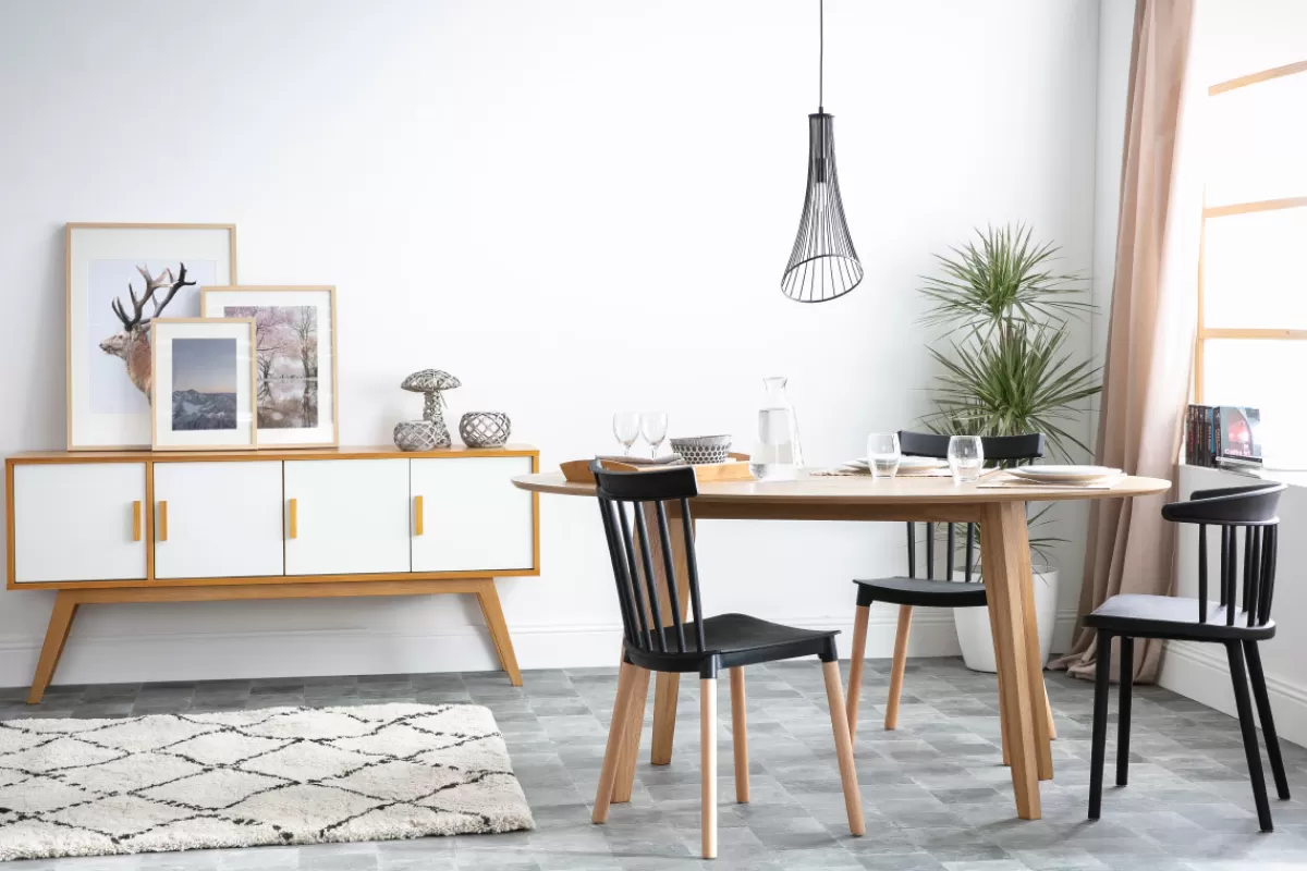 Miliboo Mesa De Comedor Fija-Mesa de comedor diseño escandinavo oval roble L160 MARIK