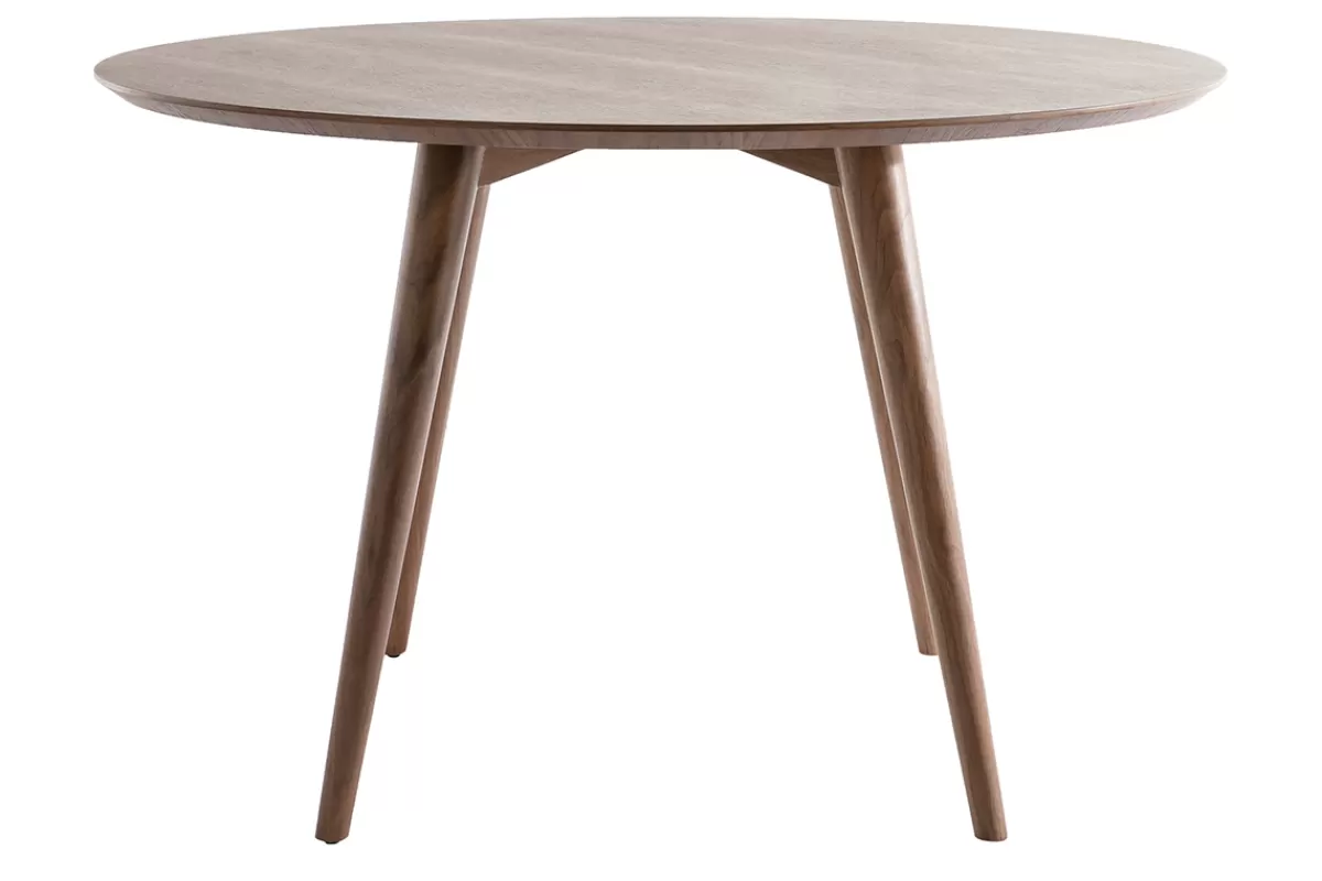 Miliboo Mesa De Comedor Fija-Mesa de comedor diseño redondo nogal D120 LIVIA