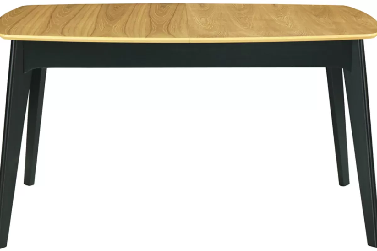 Miliboo Mesa De Comedor Fija | Mesa Extensible-Mesa de comedor extensible madera y negro L140-180 cm MEENA