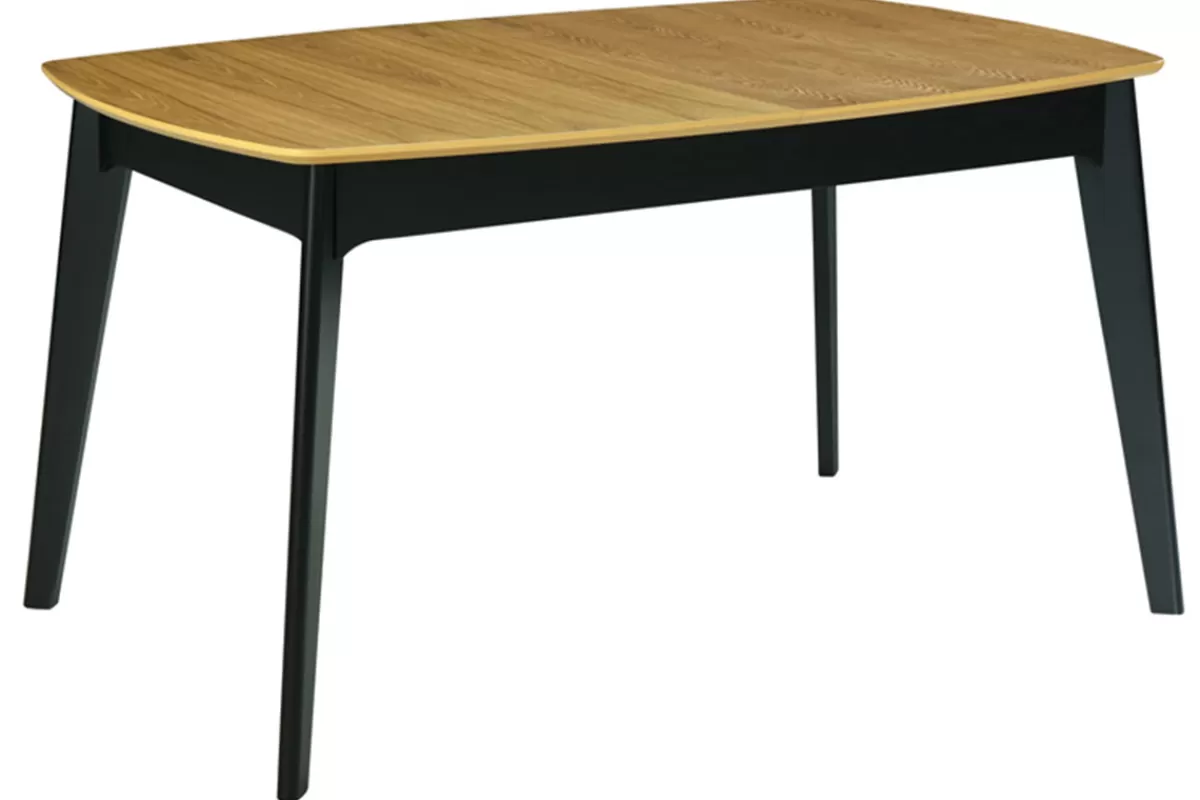 Miliboo Mesa De Comedor Fija | Mesa Extensible-Mesa de comedor extensible madera y negro L140-180 cm MEENA