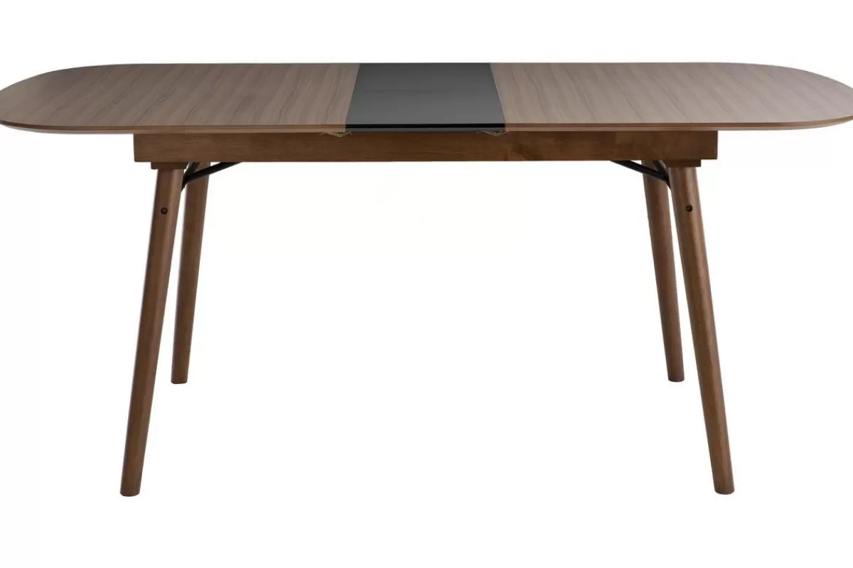 Miliboo Mesa De Comedor Fija | Mesa Extensible-Mesa de comedor extensible nogal L150-180 cm SHELDON