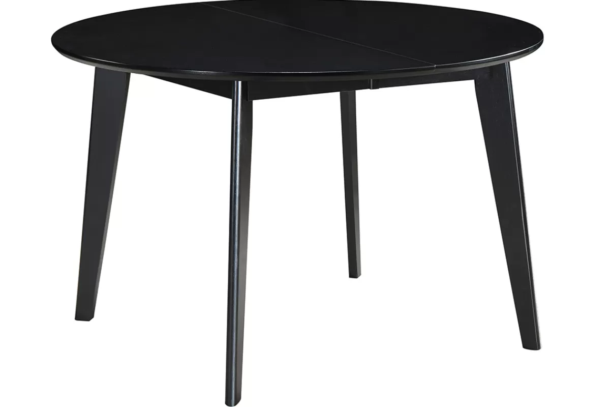 Miliboo Mesa De Comedor Fija | Mesa Extensible-Mesa de comedor extensible redonda negra L120-150 cm LEENA
