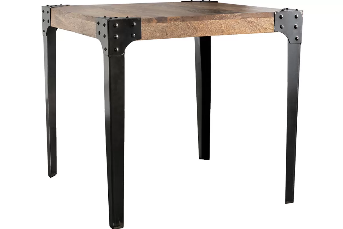 Miliboo Mesa De Comedor Fija-Mesa de comedor industrial acero y madera L80 MADISON