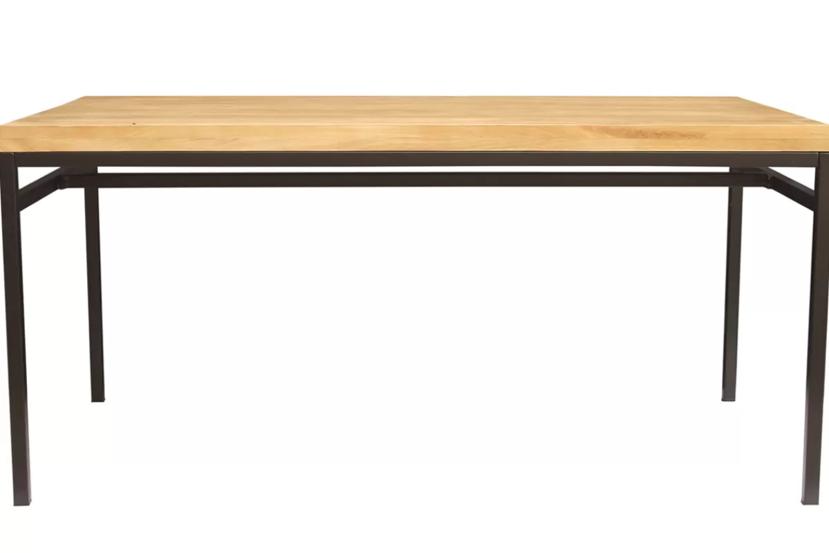 Miliboo Mesa De Comedor Fija-Mesa de comedor industrial mango bruto y metal L160 YPSTER