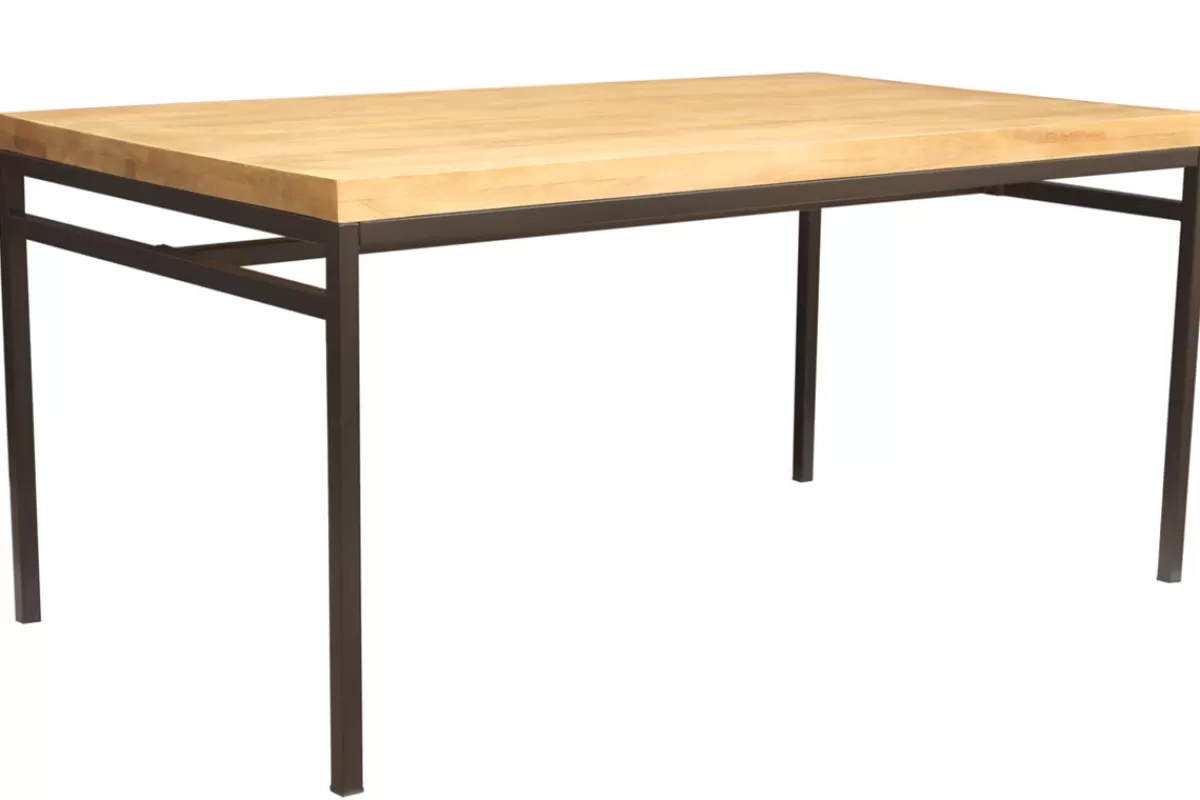Miliboo Mesa De Comedor Fija-Mesa de comedor industrial mango bruto y metal L160 YPSTER