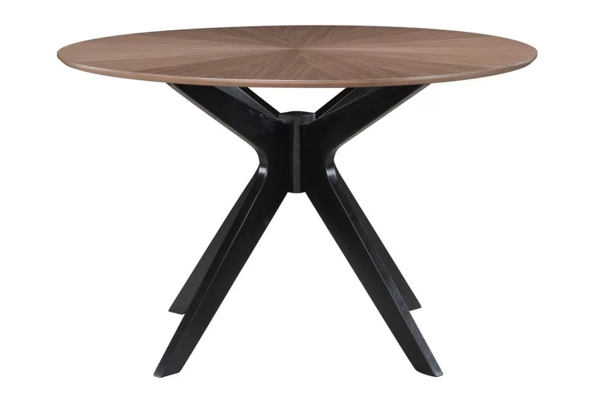 Miliboo Mesa De Comedor Fija-Mesa de comedor redonda de diseño en nogal 120 cm DIELLI
