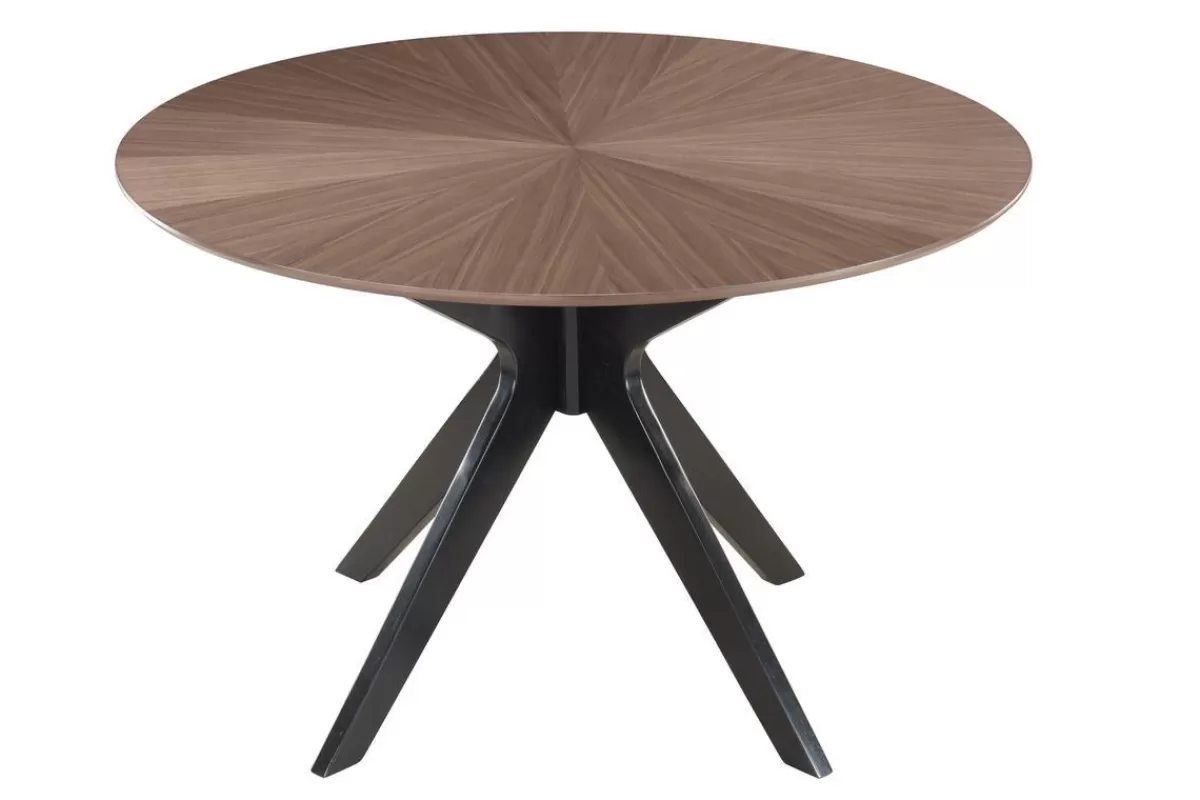 Miliboo Mesa De Comedor Fija-Mesa de comedor redonda de diseño en nogal 120 cm DIELLI