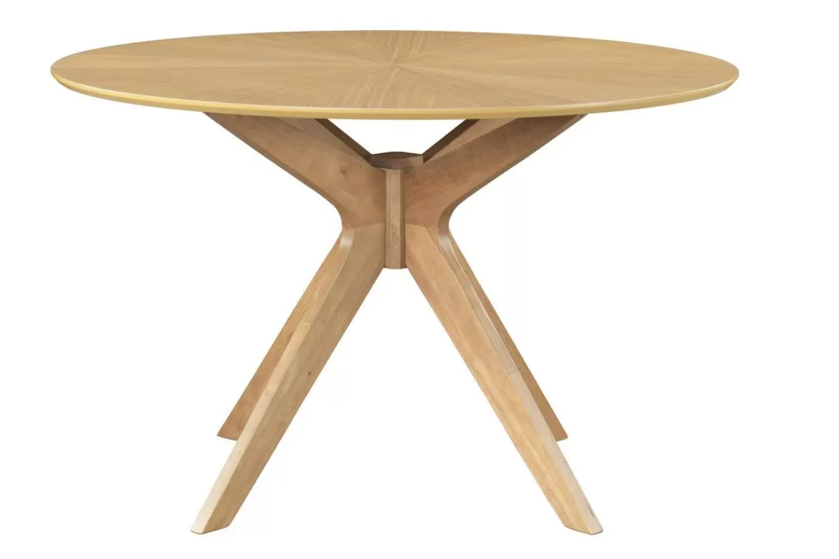 Miliboo Mesa De Comedor Fija-Mesa de comedor redonda de diseño en roble 120 cm DIELLI