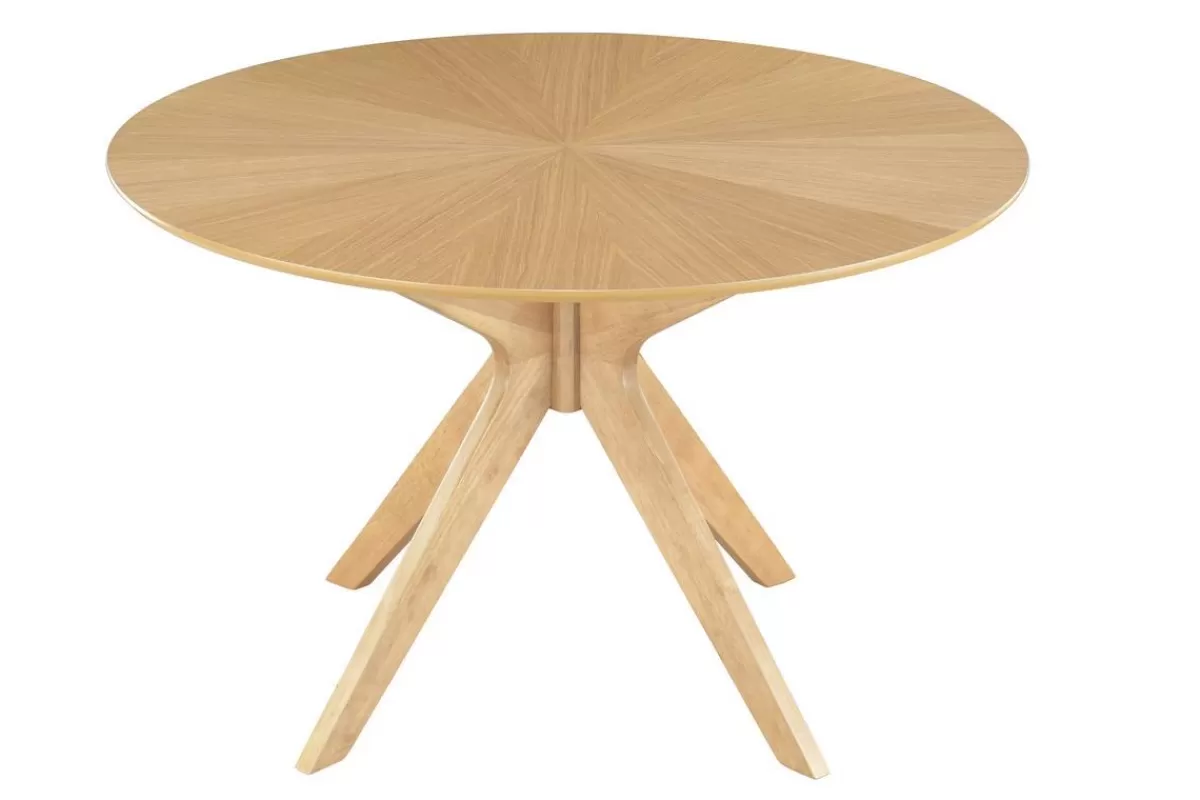 Miliboo Mesa De Comedor Fija-Mesa de comedor redonda de diseño en roble 120 cm DIELLI