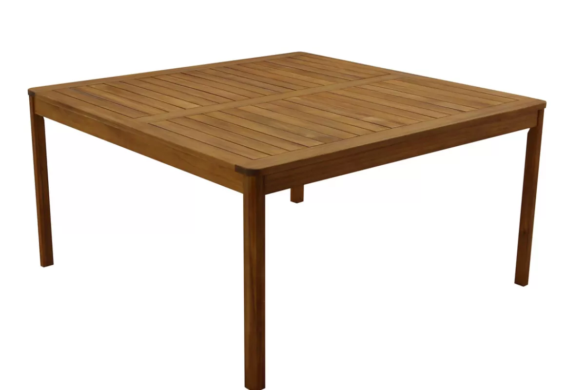 Miliboo Mesa De Jardín-Mesa de jardín cuadrada de madera maciza 147 cm AKIS