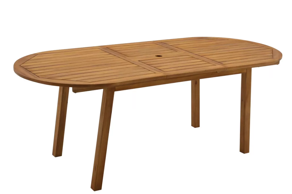 Miliboo Mesa De Jardín-Mesa de jardín extensible de madera maciza 160-210 cm MAYEL