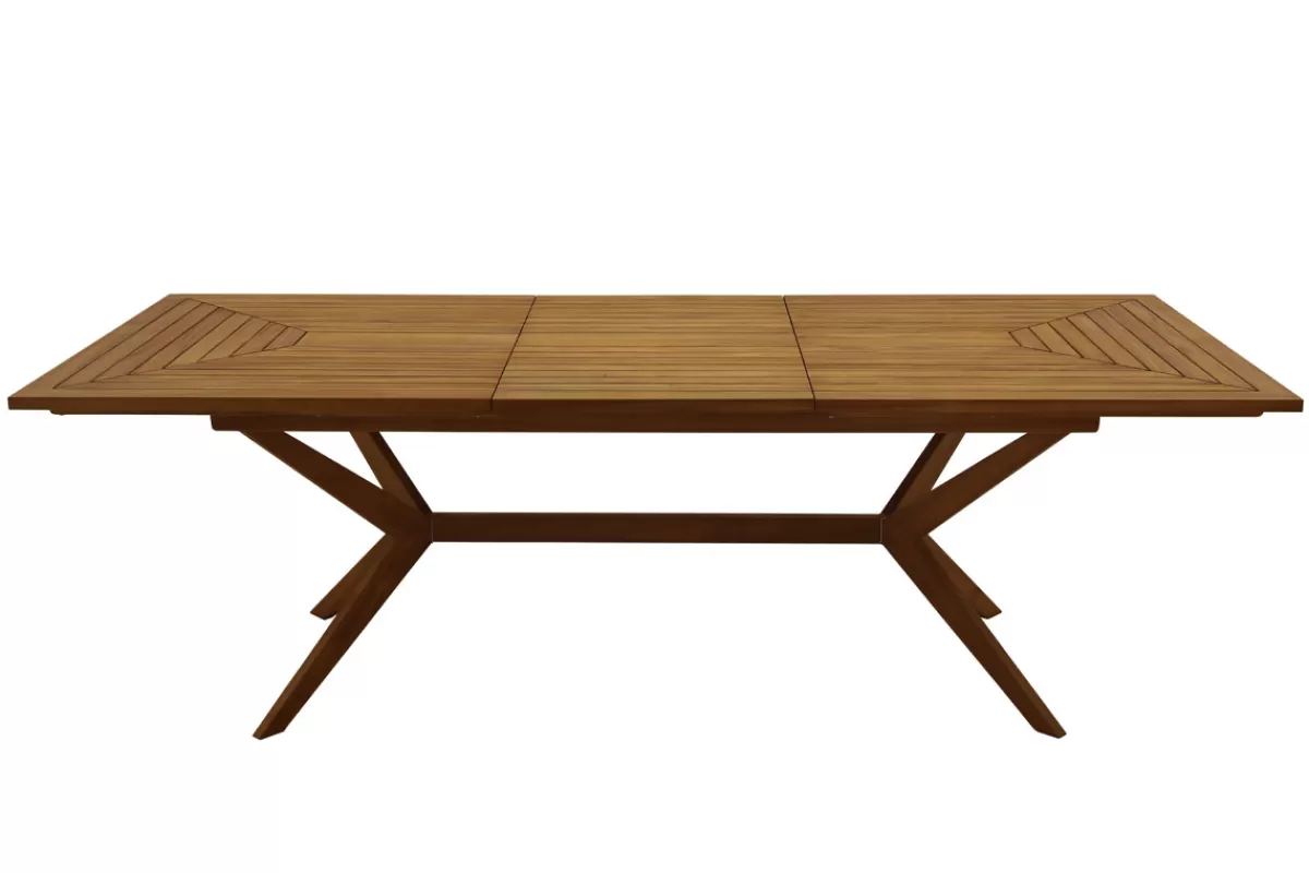 Miliboo Mesa De Jardín-Mesa de jardín extensible de madera maciza 180-240 cm SANTO