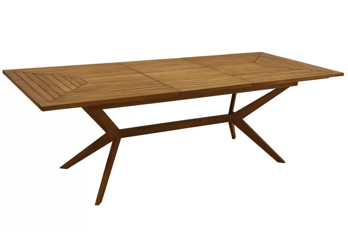 Miliboo Mesa De Jardín-Mesa de jardín extensible de madera maciza 180-240 cm SANTO