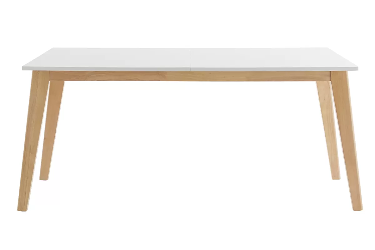 Miliboo Mesa De Comedor Fija | Mesa Extensible-Mesa extensible blanca de madera clara 160-205 cm SWAD