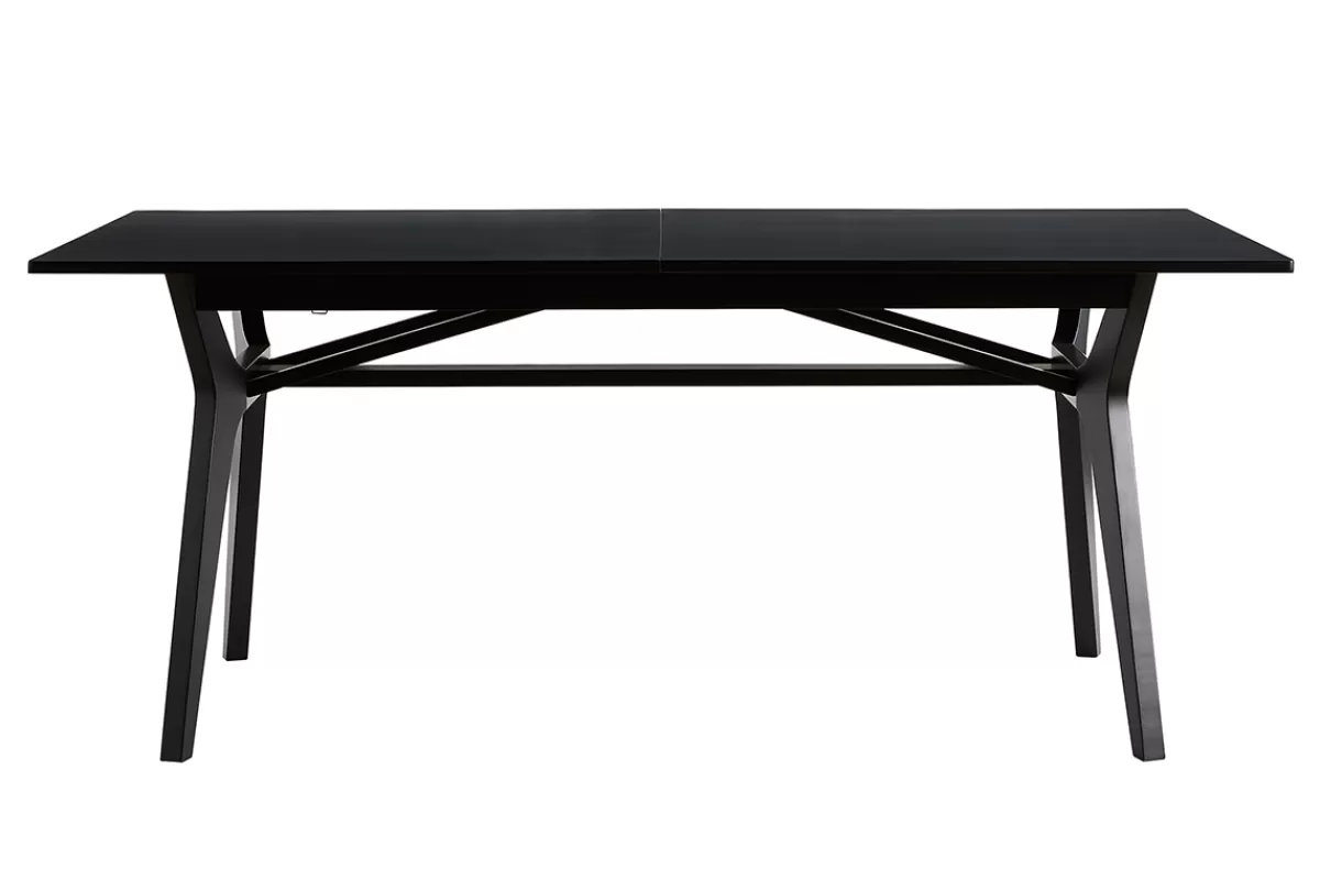Miliboo Mesa De Comedor Fija | Mesa Extensible-Mesa extensible de madera de fresno negra 180-220 cm FOSTER