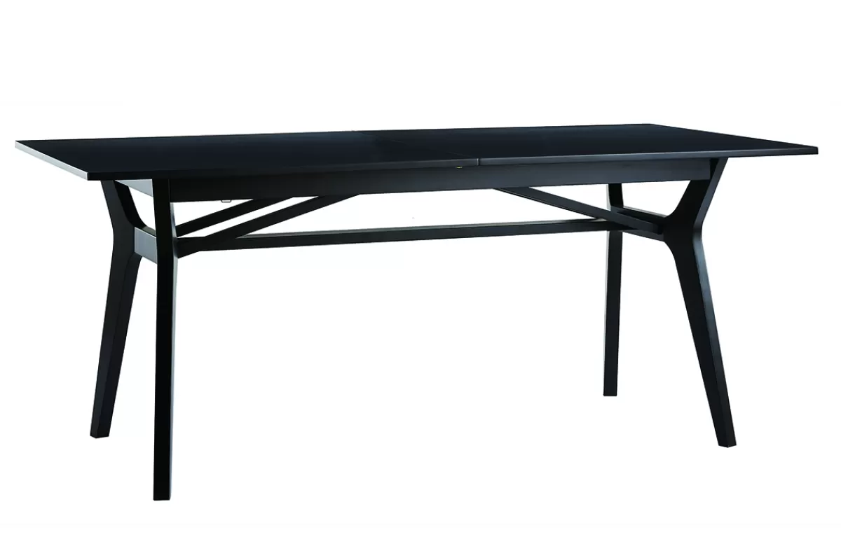 Miliboo Mesa De Comedor Fija | Mesa Extensible-Mesa extensible de madera de fresno negra 180-220 cm FOSTER
