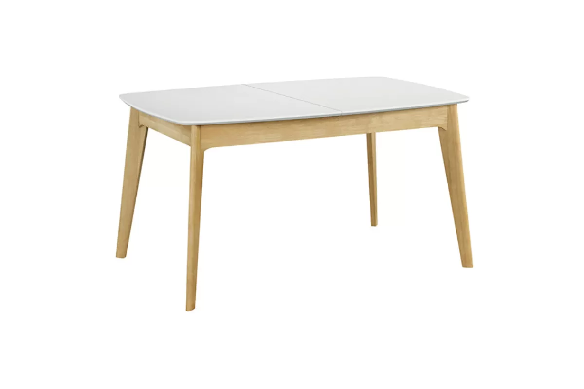 Miliboo Mesa De Comedor Fija | Mesa Extensible-Mesa extensible nórdica blanca y madera MEENA