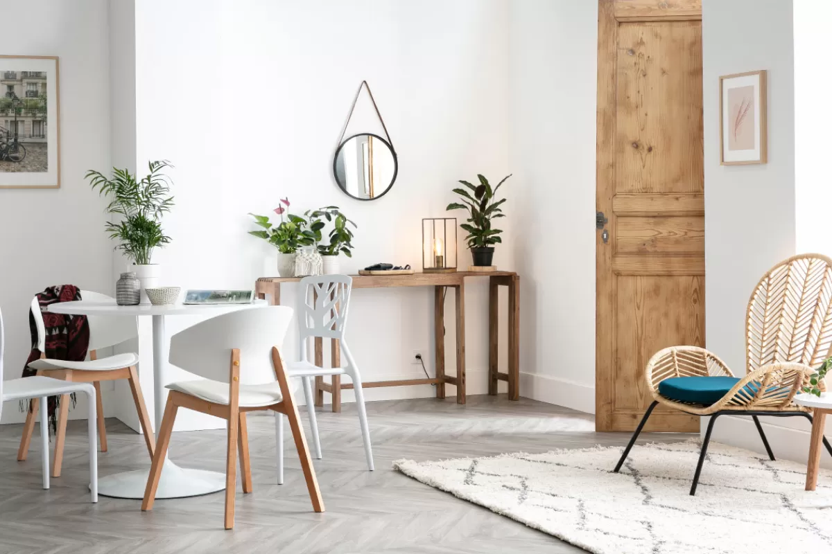 Miliboo Mesa De Comedor Fija-Mesa pequeña diseño blanca D90 CALISTA
