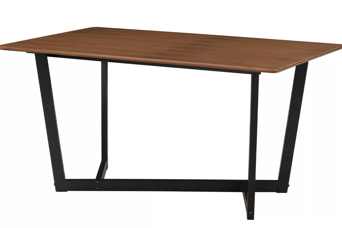 Miliboo Mesa De Comedor Fija-Mesa rectangular de diseño de nogal teñido de negro 150 cm KOUK