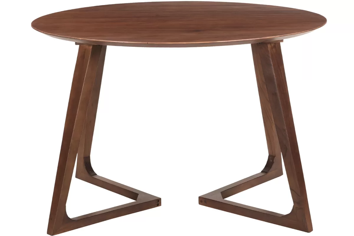 Miliboo Mesa De Comedor Fija-Mesa redonda de diseño de madera maciza 115 cm BANDOL