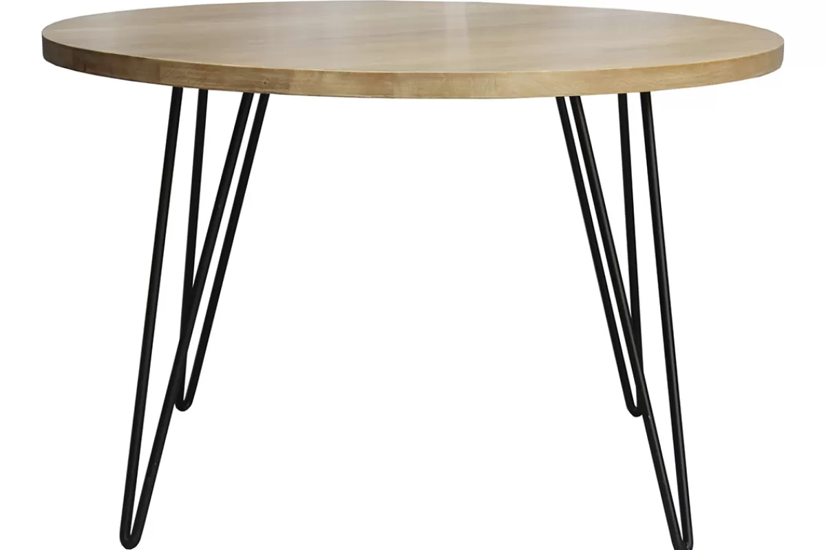 Miliboo Mesa De Comedor Fija-Mesa redonda en mango macizo D116 cm VIBES
