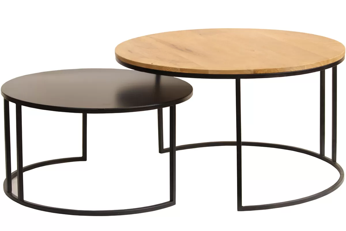 Miliboo Mesas De Salón-Mesas nido de centro diseño madera y metal TAHL