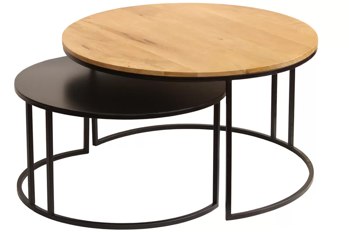 Miliboo Mesas De Salón-Mesas nido de centro diseño madera y metal TAHL
