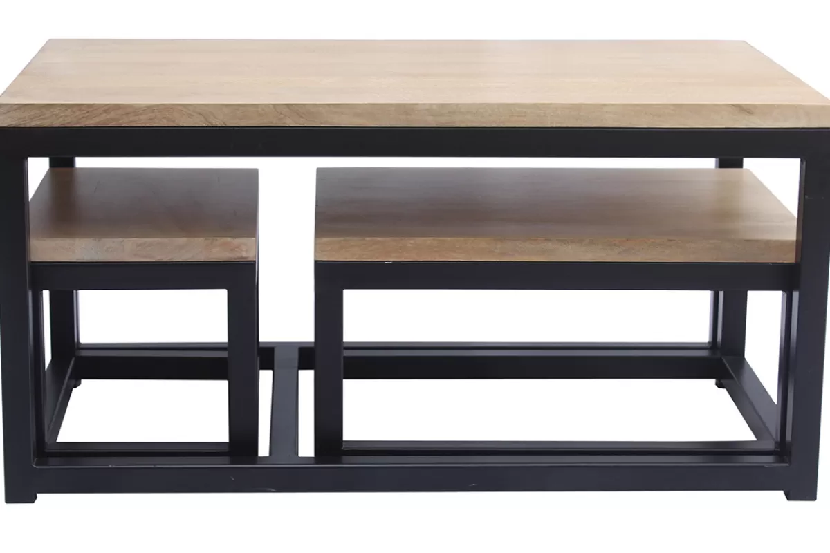 Miliboo Mesas De Salón-Mesas nido en mango y metal negro (lote de 3) FACTORY