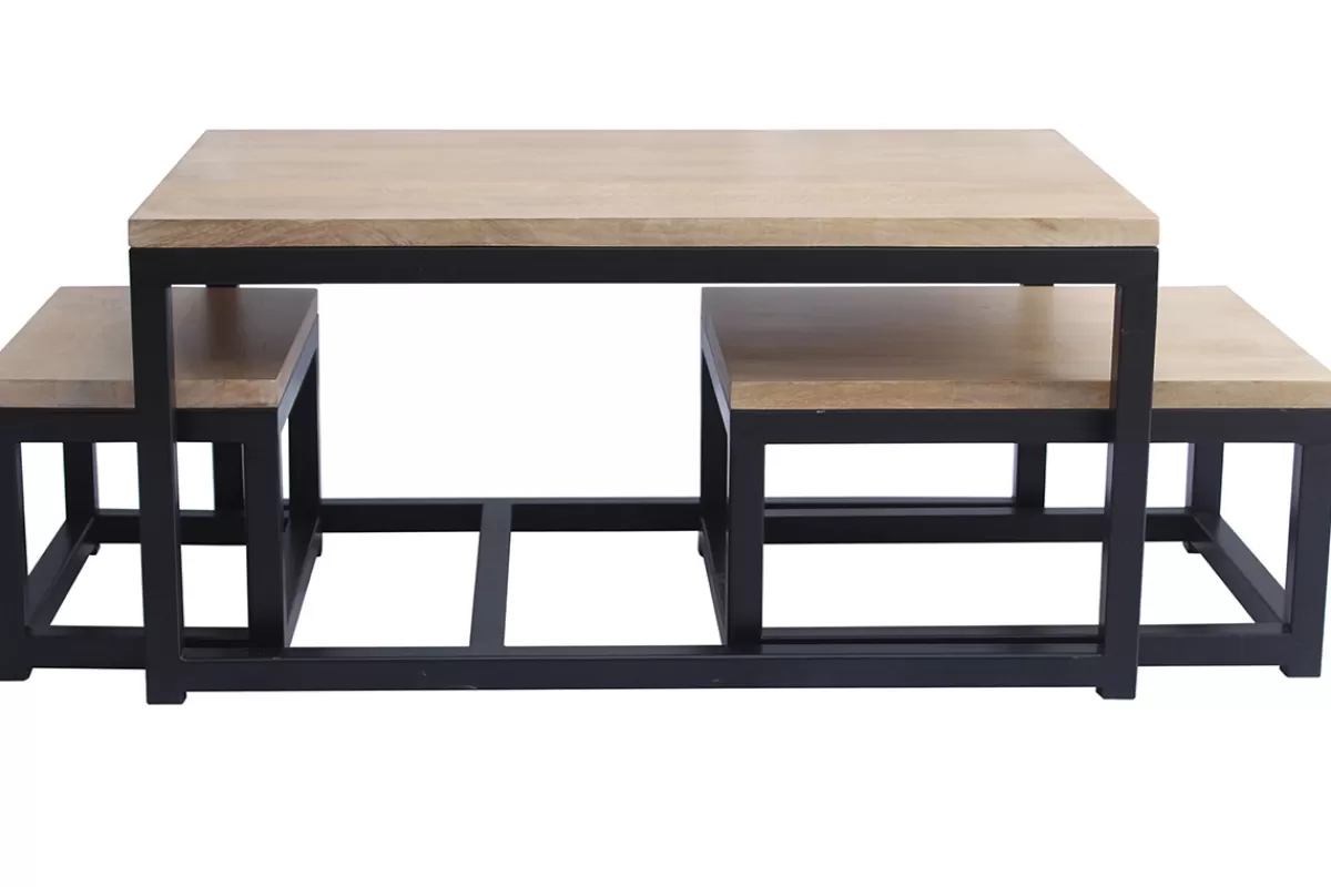 Miliboo Mesas De Salón-Mesas nido en mango y metal negro (lote de 3) FACTORY