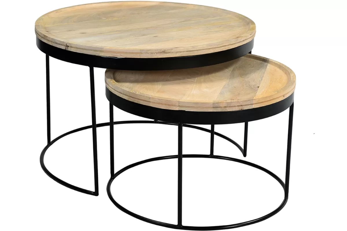 Miliboo Mesas De Salón-Mesas nido mango y metal LEDGE