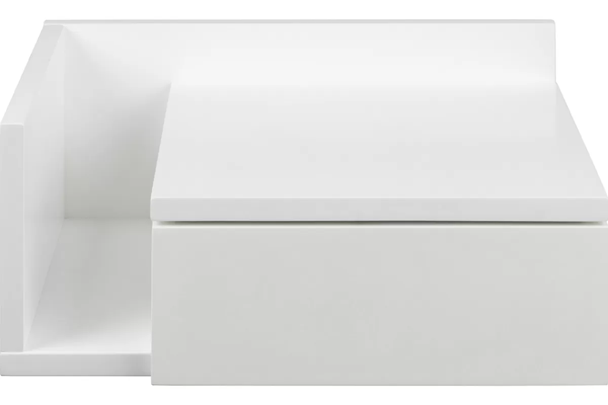 Miliboo Mesillas De Noche-Mesilla de pared blanca con cajón 40 cm NASTY