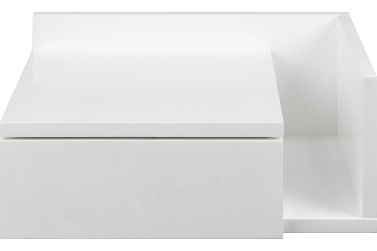 Miliboo Mesillas De Noche-Mesilla de pared blanca con cajón 40 cm NASTY