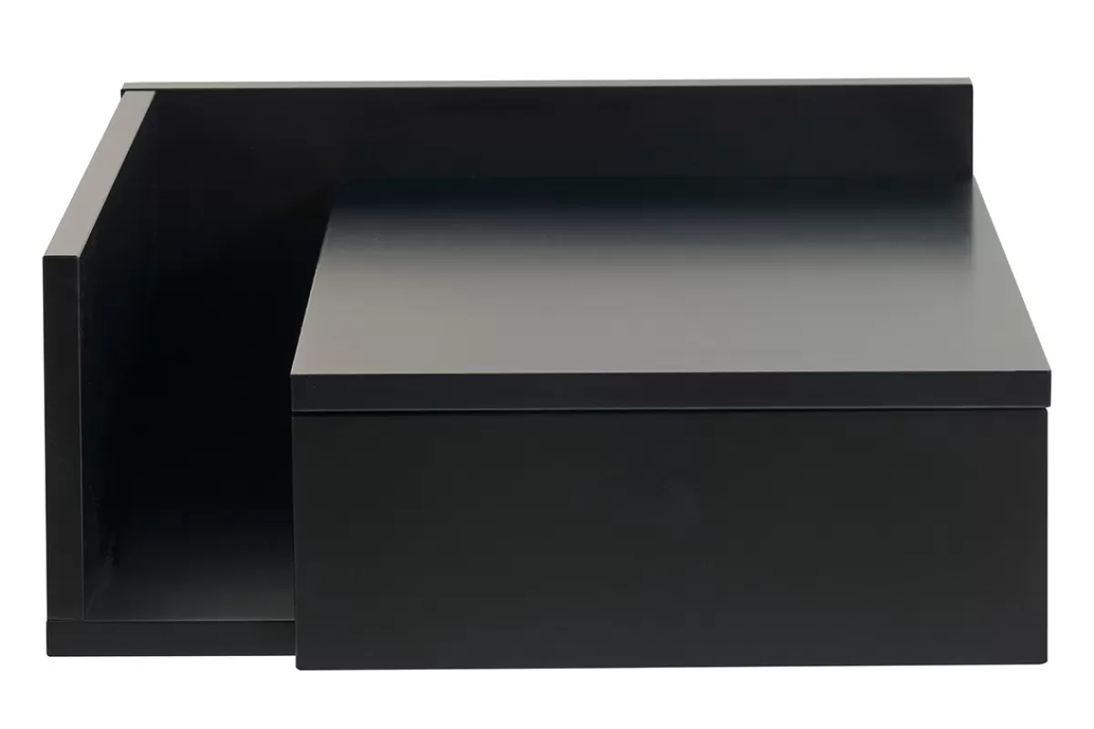 Miliboo Mesillas De Noche-Mesilla de pared negra con cajón 40 cm NASTY