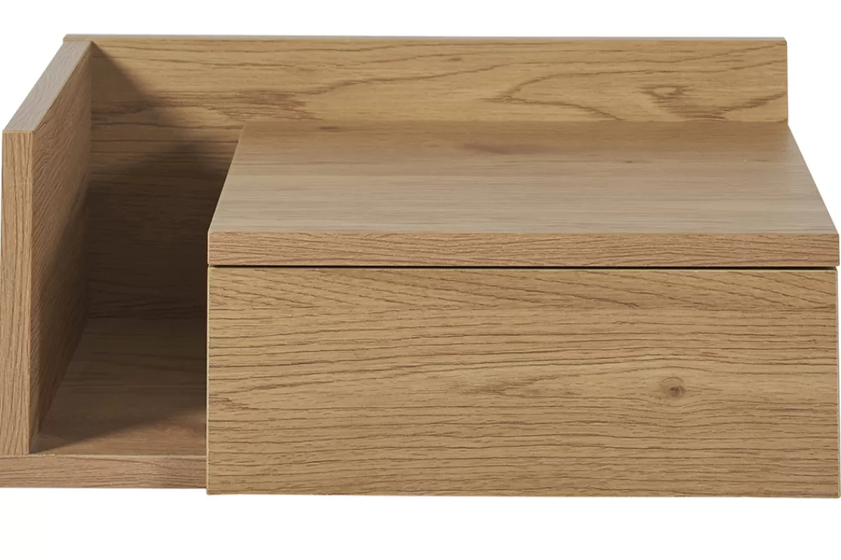 Miliboo Mesillas De Noche-Mesilla de pared roble claro con cajón 40 cm NASTY