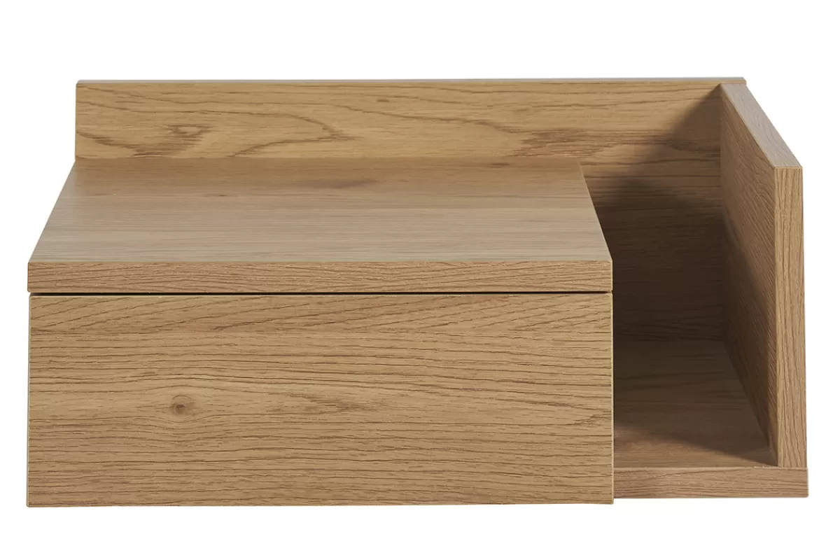 Miliboo Mesillas De Noche-Mesilla de pared roble claro con cajón 40 cm NASTY