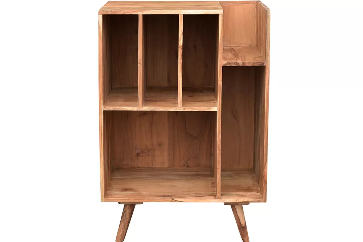 Miliboo Bibliotecas & Estanterías | Bibliotecas & Estanterías-Mueble de almacenaje vinilos en acacia maciza VIRGILE