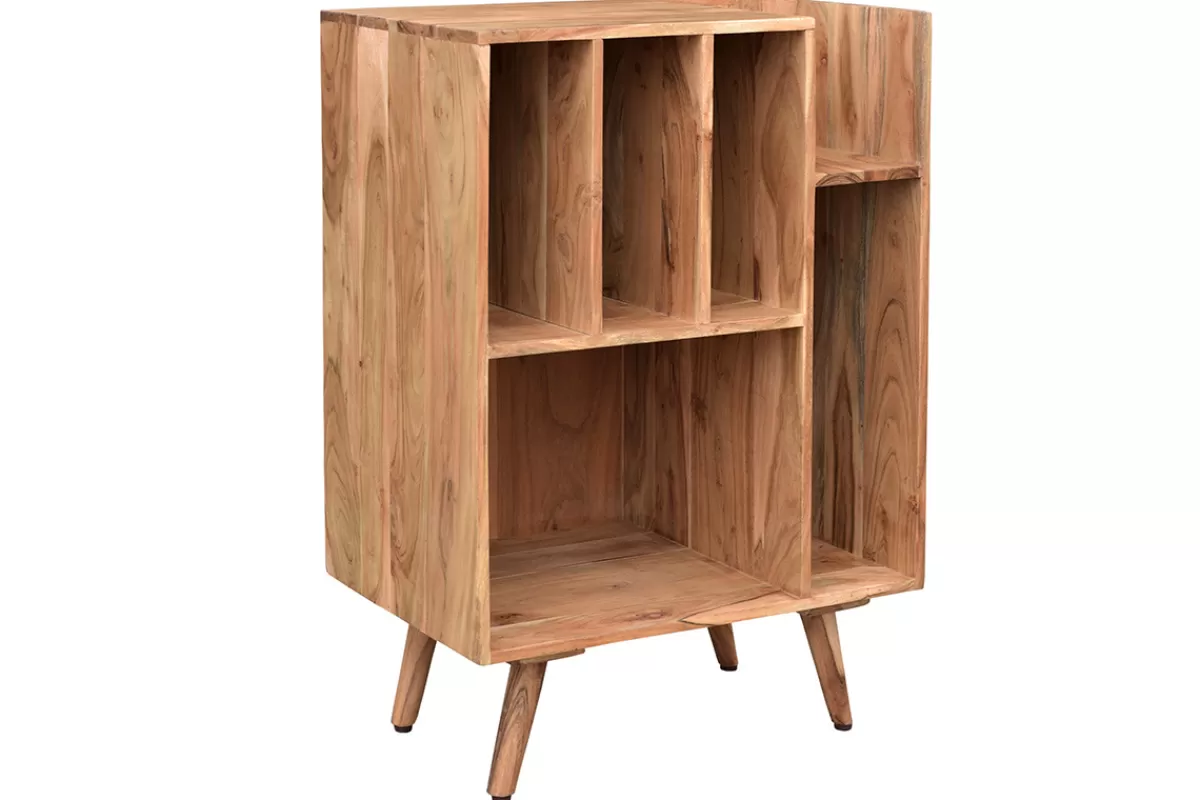 Miliboo Bibliotecas & Estanterías | Bibliotecas & Estanterías-Mueble de almacenaje vinilos en acacia maciza VIRGILE