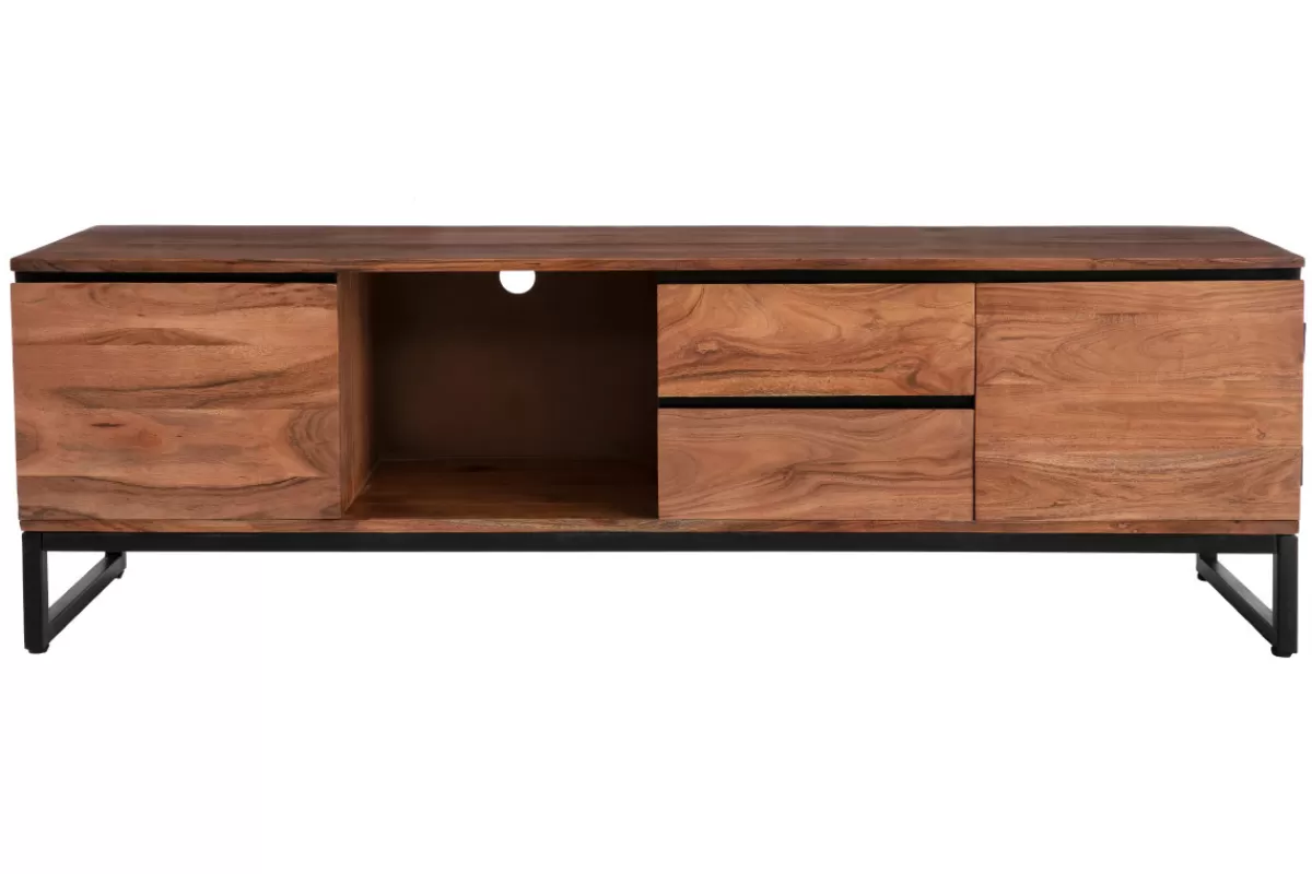 Miliboo Mueble Tv De Diseño-Mueble TV de acacia maciza 160 cm HOORN